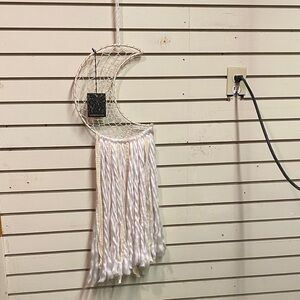 Crescent Moon Dreamcatcher with White Fringe